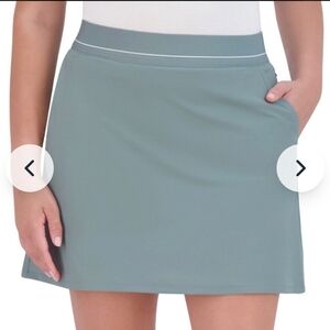 Soybu Women's Skort Skirt Inner-Shorts Pockets Elastic Waist - XL - Green